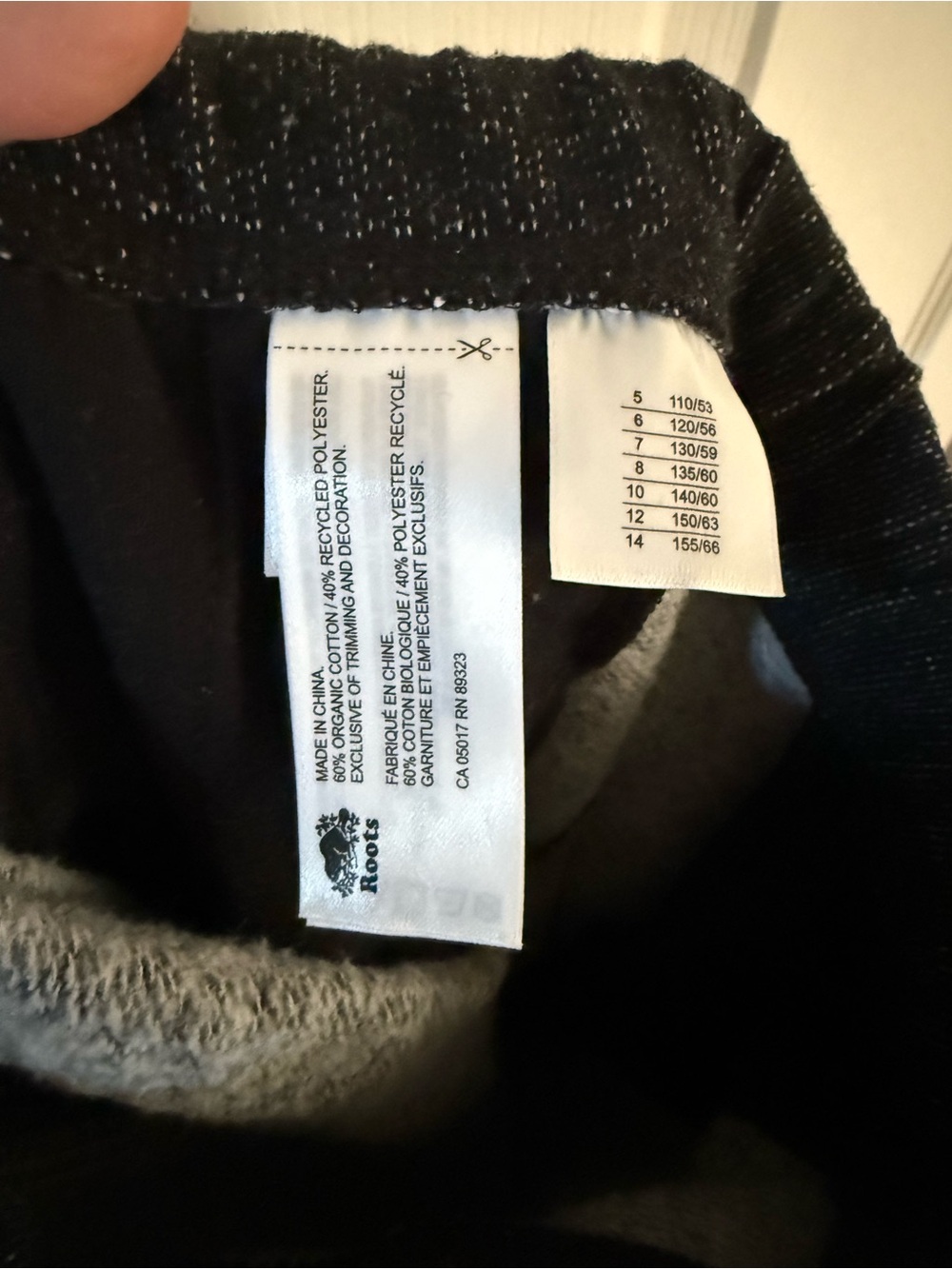 Roots Kids Black Sweatpants with Pink Logo Accent - Picture 3 of 6